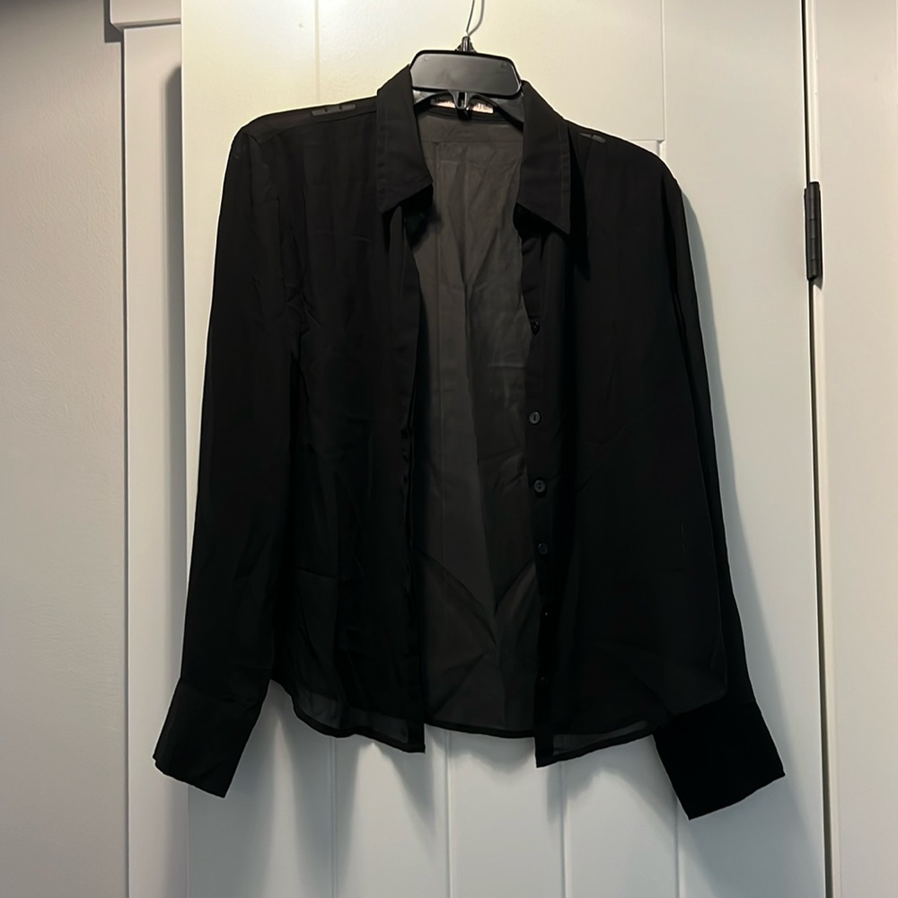 Abercrombie Sheer Black Blouse.